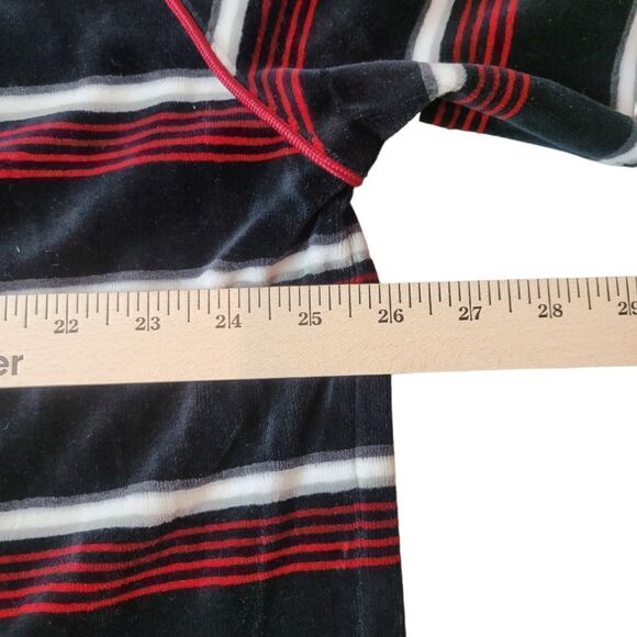 Rare Ecko Unltd Velour Striped Black & Red Long Sleeve Shirt Men's Size XXL - Picture 6 of 11